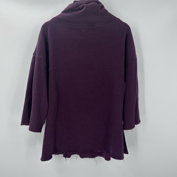 UGG Oversized Pullover Sweatshirt Cowl Neck Eggplant Purple Drawstring XS Small - Picture 6 of 7